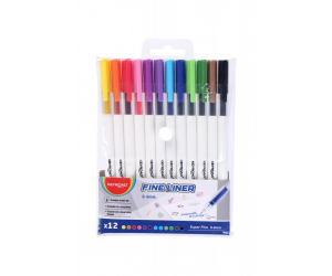 Flomāstertipa pildspalvu komplekts Keyroad 0.4mm, 12 krāsas Flomāstertipa pildspalvu komplekts Keyroad 0.4mm, 12 krāsas