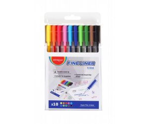 Flomāstertipa pildspalvu komplekts Keyroad 0.4mm, 10 krāsas Flomāstertipa pildspalvu komplekts Keyroad 0.4mm, 10 krāsas