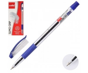 Lodīšu pildspalva Cello Slimo Grip, 0.6mm, melna