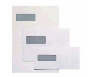 Pašlīmējošas aploksnes ar lodziņu College E65, 110x220mm, 1000gab/iep, baltas