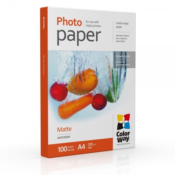 Fotopapīrs ColorWay A4,220g,100lapas, matēts