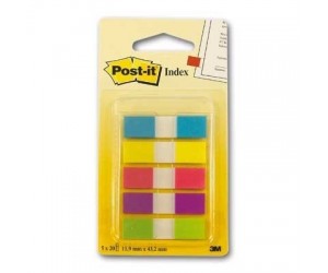 Indeksi Post-it 12x43mm, 20gabx5krāsas