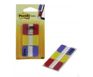 Indeksi Post-it Strong 25x38mm, 3x22gab/iep, sarkani/dzelteni/zili