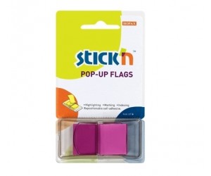 Indeksi StickN ar turētāju, 45x25mm, 50gab., violeti