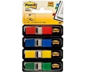 Indeksu komplekts 3M Post-it, 4x50 gab., sarkans/zils/dzeltens/zaļš