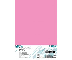 Krāsains papīrs College A4, 80g/m², 50 loksnes, neona rozā