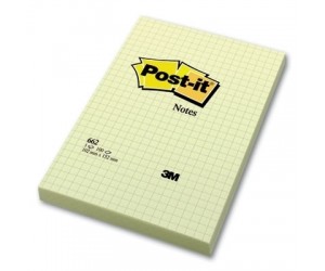 Rūtiņu līmlapiņas POST-IT, 102x152mm, 100lapas, dzeltenas Rūtiņu līmlapiņas POST-IT, 102x152mm, 100lapas, dzeltenas