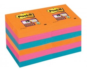 Līmlapiņu kubs 3M Super Sticky 51x51mm 12x90 Bangkok, 3 krāsas Līmlapiņu kubs 3M Super Sticky 51x51mm 12x90 Bangkok, 3 krāsas