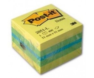 Līmlapiņu kubs 3M Post-It mini, 51x51mm, 400lpp/iep, citrona krāsā Līmlapiņu kubs 3M Post-It mini, 51x51mm, 400lpp/iep, citrona krāsā