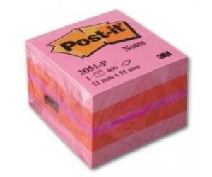 Līmlapiņu kubs 3M Post-It mini, 51x51mm, 400lpp/iep, rozā Līmlapiņu kubs 3M Post-It mini, 51x51mm, 400lpp/iep, rozā