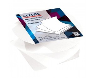 *Piezīmju papīrs deVente, 80x80x50mm, salīmēts, balts *Piezīmju papīrs deVente, 80x80x50mm, salīmēts, balts