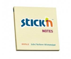 Līmlapiņas StickN 21007, 76x76mm, 100lpp/iep, dzeltenas Līmlapiņas StickN 21007, 76x76mm, 100lpp/iep, dzeltenas