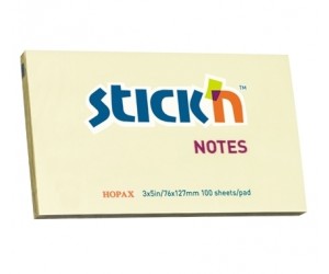 Līmlapiņas StickN 21009 76x127mm, 100 lapas, dzeltenas Līmlapiņas StickN 21009 76x127mm, 100 lapas, dzeltenas