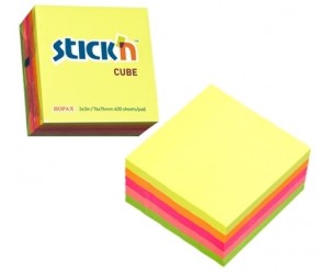 Līmlapiņu kubs StickN 21012, 76x76mm, 400 lapas, asorti Līmlapiņu kubs StickN 21012, 76x76mm, 400 lapas, asorti