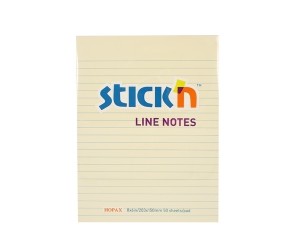 Līmlapiņas StickN 21038, 203x150mm, 50lapas, līniju, pasteļdzeltenas Līmlapiņas StickN 21038, 203x150mm, 50lapas, līniju, pasteļdzeltenas