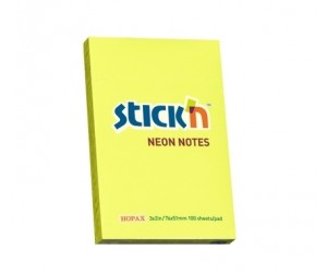 Līmlapiņas StickN 21132, 51x76mm, 100lpp/iep, neona dzeltenas Līmlapiņas StickN 21132, 51x76mm, 100lpp/iep, neona dzeltenas