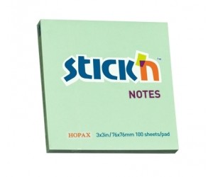 Līmlapiņas StickN 21150, 76x76mm, 100 lapas, zaļas Līmlapiņas StickN 21150, 76x76mm, 100 lapas, zaļas