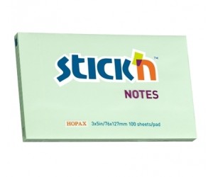 Līmlapiņas StickN 21156, 76x127mm, 100lpp/iep, gaiši zaļas Līmlapiņas StickN 21156, 76x127mm, 100lpp/iep, gaiši zaļas