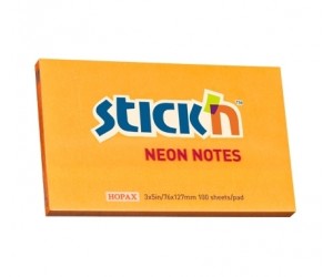 Līmlapiņas StickN 2116,8 76x127mm, 100 lapas, neona oranžas Līmlapiņas StickN 2116,8 76x127mm, 100 lapas, neona oranžas