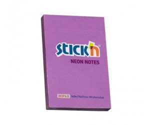 Līmlapiņas StickN 21208 51x76mm, 100 lapas, neona violetas Līmlapiņas StickN 21208 51x76mm, 100 lapas, neona violetas