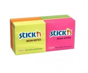Līmlapiņas StickN 21332 76x76mm, 100 lapas, 12 gab, 4 neona krāsu asorti Līmlapiņas StickN 21332 76x76mm, 100 lapas, 12 gab, 4 neona krāsu asorti