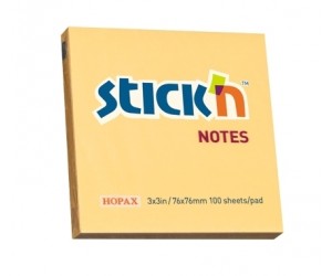 Līmlapiņas StickN 21391, 76x76mm, 100lpp/iep, gaiši oranžas Līmlapiņas StickN 21391, 76x76mm, 100lpp/iep, gaiši oranžas