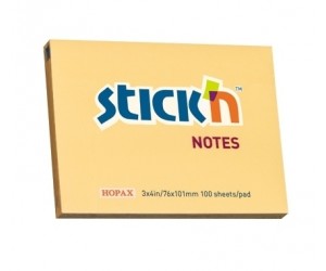 *Līmlapiņas StickN 21392 76x102mm, 100 lapas, oranžas *Līmlapiņas StickN 21392 76x102mm, 100 lapas, oranžas