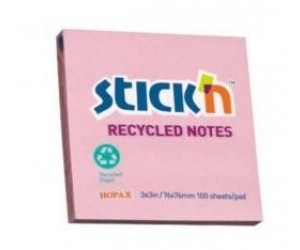 *Līmlapiņas no pārstrādāta papīra StickN 21413 Eco, 76x76mm, 100 lapas, rozā *Līmlapiņas no pārstrādāta papīra StickN 21413 Eco, 76x76mm, 100 lapas, rozā