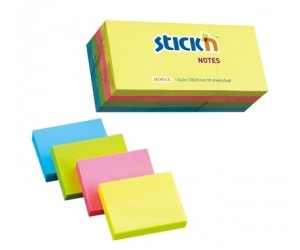 Līmlapiņas StickN 21532 38x51mm 12gab, 4 neona krāsu asorti Līmlapiņas StickN 21532 38x51mm 12gab, 4 neona krāsu asorti