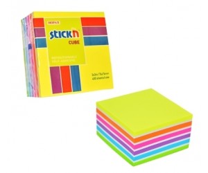 Līmlapiņu kubs StickN 21539, 76x76mm, 400lapas, neona asorti Līmlapiņu kubs StickN 21539, 76x76mm, 400lapas, neona asorti