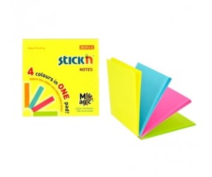 Līmlapiņas StickN Magic pads 21571, 76x76mm, 100 lapas, 4x25gab, 4 neona krāsu asorti Līmlapiņas StickN Magic pads 21571, 76x76mm, 100 lapas, 4x25gab, 4 neona krāsu asorti