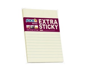 Līmlapiņas StickN 21496 Extra sticky 150x101mm, 90 lapas, līniju, pasteļdzeltenas Līmlapiņas StickN 21496 Extra sticky 150x101mm, 90 lapas, līniju, pasteļdzeltenas