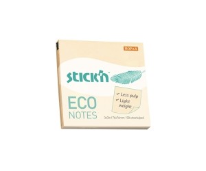 Līmlapiņas StickN 21745 Eco, 76x76mm, 100 lapas, dzeltenā krāsā Līmlapiņas StickN 21745 Eco, 76x76mm, 100 lapas, dzeltenā krāsā