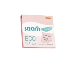 Līmlapiņas StickN 21746 Eco, 76x76mm, 100 lapas, rozā krāsā Līmlapiņas StickN 21746 Eco, 76x76mm, 100 lapas, rozā krāsā