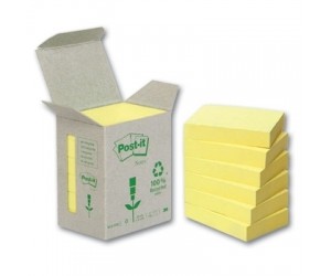 Līmlapiņas 3M Post-it 38x51mm, pārstrādātas, 6gab/iep, dzeltenas Līmlapiņas 3M Post-it 38x51mm, pārstrādātas, 6gab/iep, dzeltenas