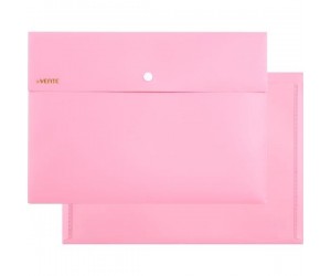 Mape-aploksne ar pogu deVente Pastel, A4, rozā