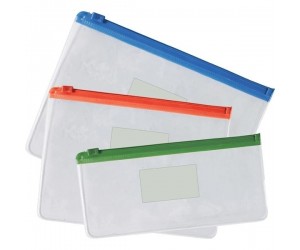 Mape-aploksne ar rāvējslēdzēju un vietu vizītkartei deVente, A5, 0.15mm, caurspīdīga