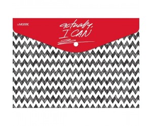 *Mape-aploksne ar pogu deVente melnbalta A4, 0.15, ar attēlu