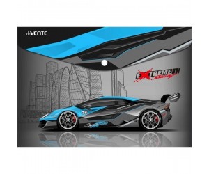 *Mape-aploksne ar pogu deVente Extreme Racing, A4, 330x235mm, 0.15mm