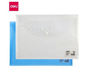 Mape-aploksne ar pogu Deli 5502, A4, caurspīdīga ar zīmējumu