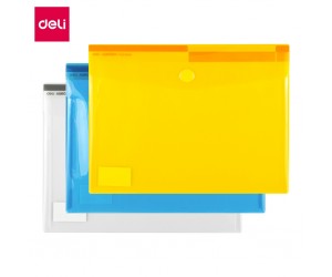 Mape-aploksne ar lipekli Deli 5504, A4, caurspīdīga, asorti