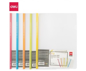 Mape-ātršuvējs ar sliedi Deli 5530, A4, caurspīdīga, asorti