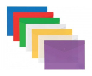 Mape-aploksne ar pogu College A5, 0.18mm, caurspīdīga, asorti