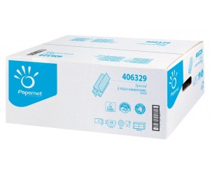 Papīra salvetes Papernet 412009, Z-veida, 2slāņi, 200loksnes, baltas, 1gab