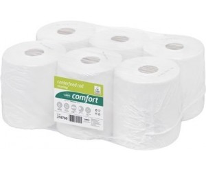 Papīra dvielis Wepa Comfort 316750 Centerfeed, balts, 2 slāņi, 138m, 6 rulļi