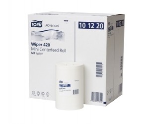 Papīra dvielis Tork 101221 Wiper Plus Mini Centerfeed M1, 2 slāņi, balts, 75 m, 214 lapas,