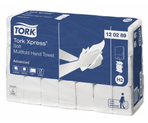 Papīra salvetes Tork 120289/120398 Multifold Advanced Soft H2, 2 slāņi, baltas, 180 salvet