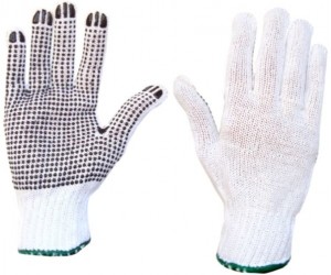 Cimdi kokvilnas, adīti, ar vienpusēju PVC pretslīdes punktējumu Cimdi kokvilnas, adīti, ar vienpusēju PVC pretslīdes punktējumu