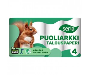 Papīra dvieļi Serla 2 kārtu 4 ruļļi